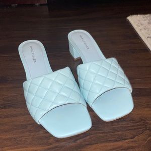 Pastel blue heel sandals